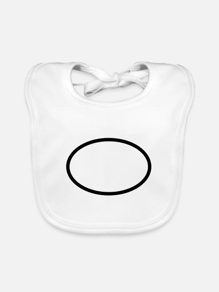 Oval circle geometry - Organic Baby Bibs - white - Front
