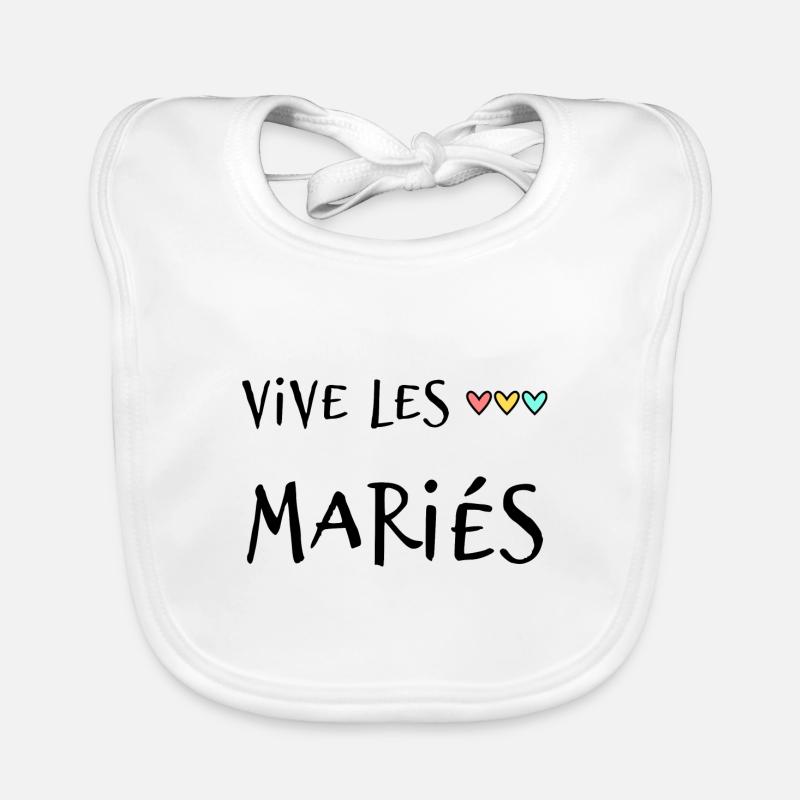 JUST MARRIED. VIVE LES MARIES. EVJF Bavoir bio Bébé