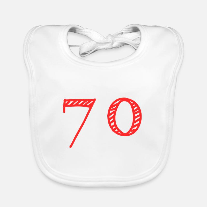 70 ANS. 70e ANNIVERSAIRE. ANNIVERSAIRE 70 ANS. 70 Bavoir bio Bébé
