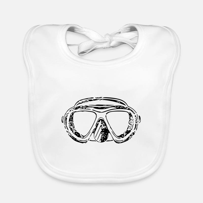 Vintage Vector Diving Mask Organic Baby Bibs