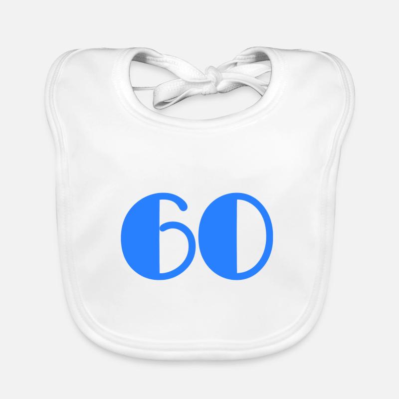 60. 60 YEARS. 60TH ANNIVERSARY. BIRTHDAY 60 YEARS. Organic Baby Bibs