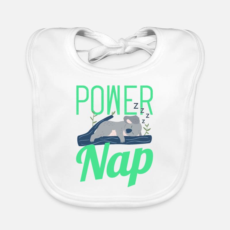 Power Nap Koala Mode Funny Gift Baby Bio-Lätzchen
