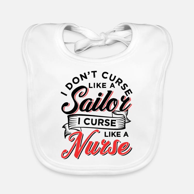 Malédiction comme une infirmière - Bavoir bio Bébé - blanc