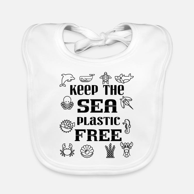 Keep The Sea Plastic Free Earth Day Save The Ocean Organic Baby Bibs