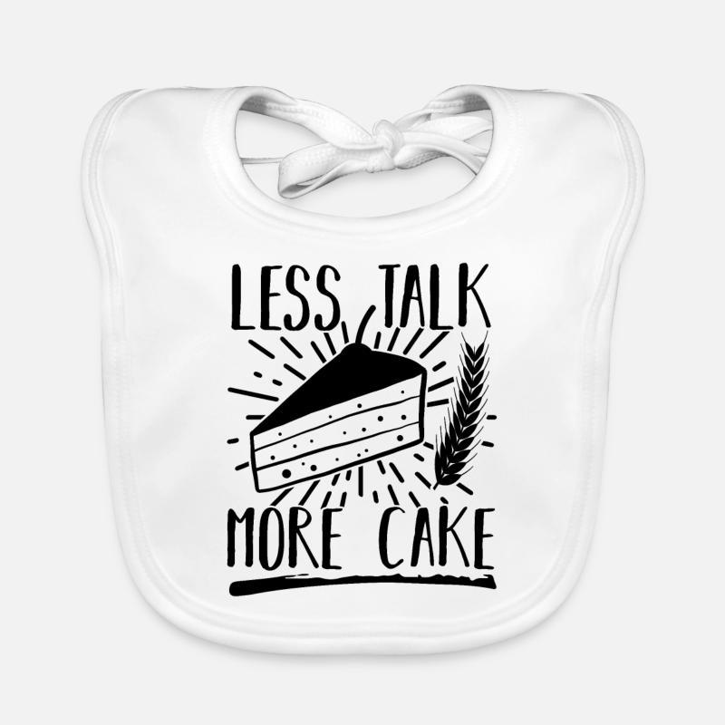 Moins parler plus gâteau drôle Baker cadeau Bavoir bio Bébé