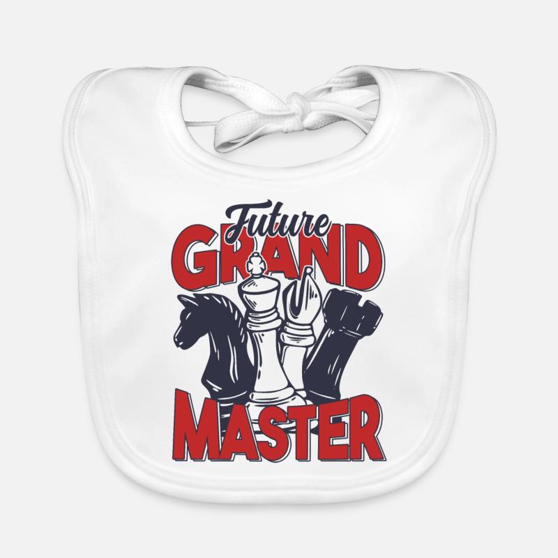 Future Grandmaster Chess Player Chess Pieces Organic Baby Bibs