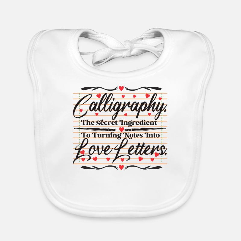 Calligraphy turn notes into love letters Organic Baby Bibs