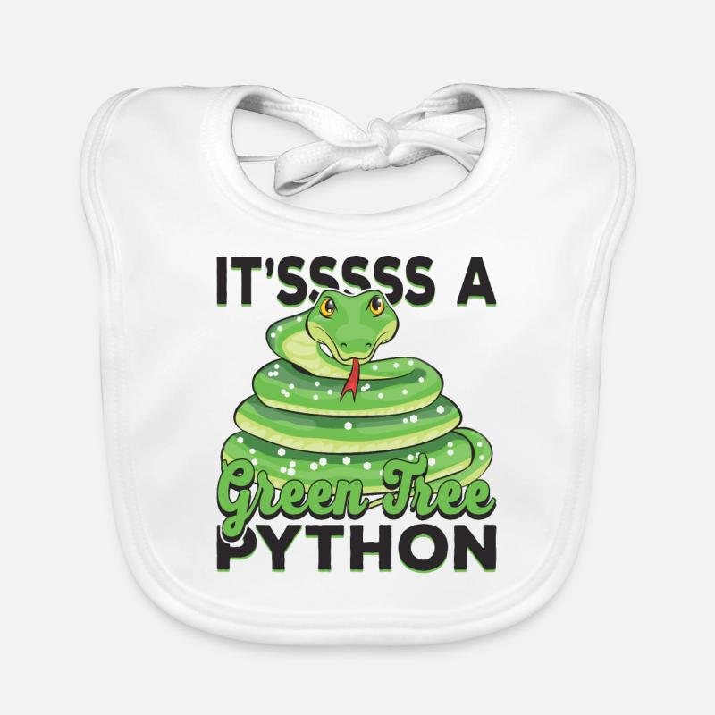 Es ist eine grüne Baumpython Baby Bio-Lätzchen