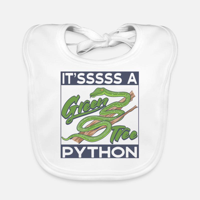 It'sssss a Green Tree Python Organic Baby Bibs