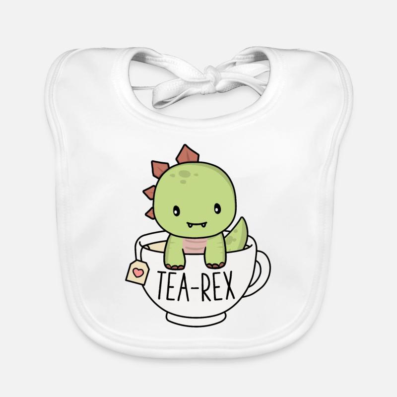 Tea-Rex Cute T-Rex Dinosaur Lover Funny Dino Pun Organic Baby Bibs