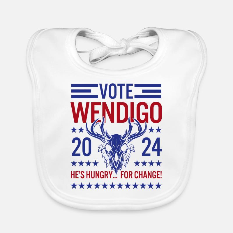 Vote Wendigo 2024 Funny Cryptids Folklore Election Organic Baby Bibs