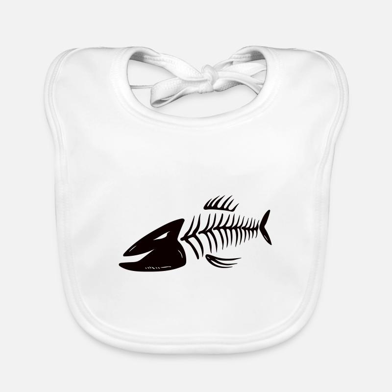 Fischkopf Vector Gräten - In all colours Organic Baby Bibs