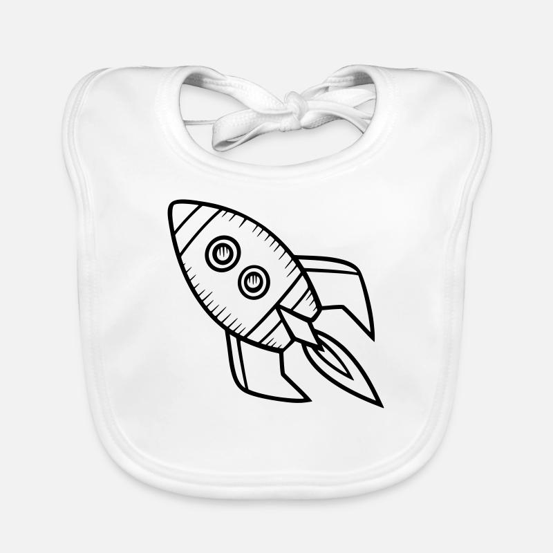 Spaceship rocket Organic Baby Bibs