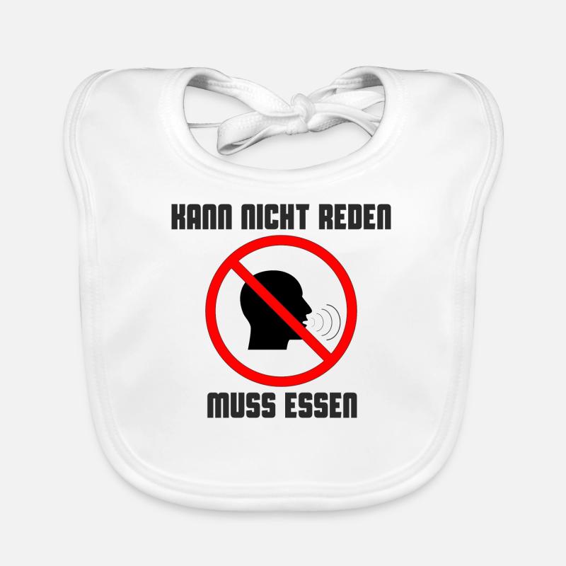 Can not talk, has to eat. black Organic Baby Bibs