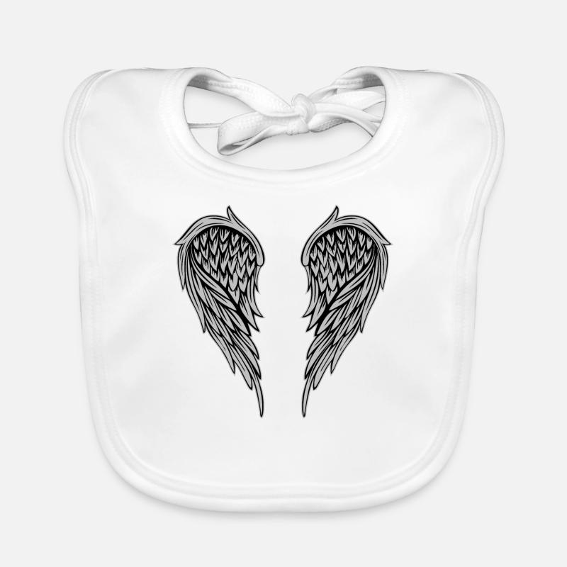 Ailes argent - Bavoir bio Bébé - blanc