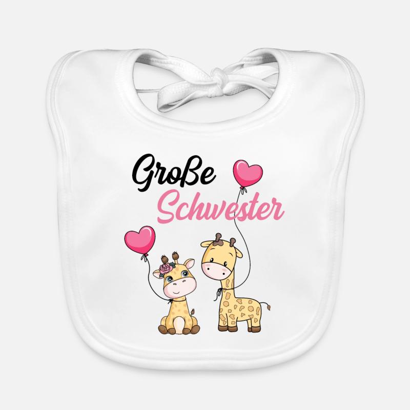Große Schwester Giraffe Baby Bio-Lätzchen