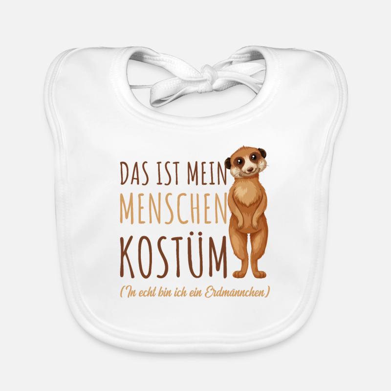Erdmännchen - Baby Bio-Lätzchen - Weiß