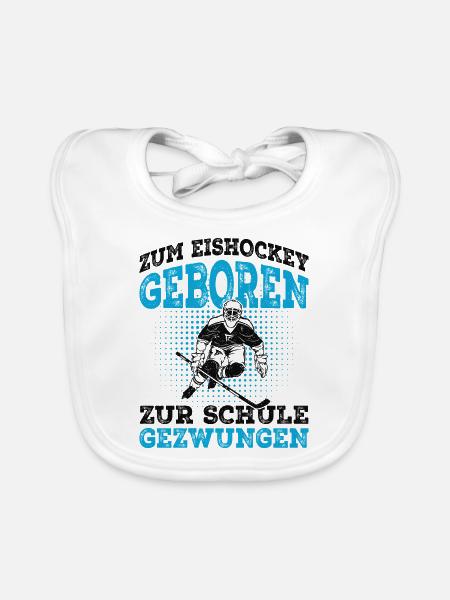 Eishockey - Baby Bio-Lätzchen - Weiß