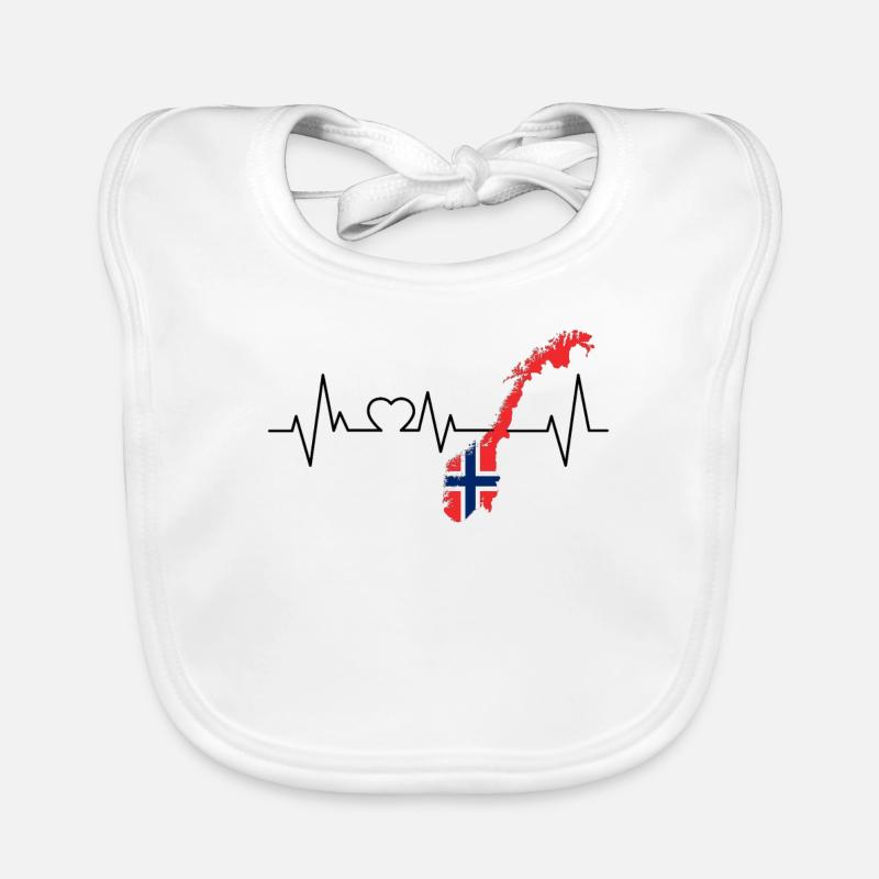 Norway heartbeat Organic Baby Bibs