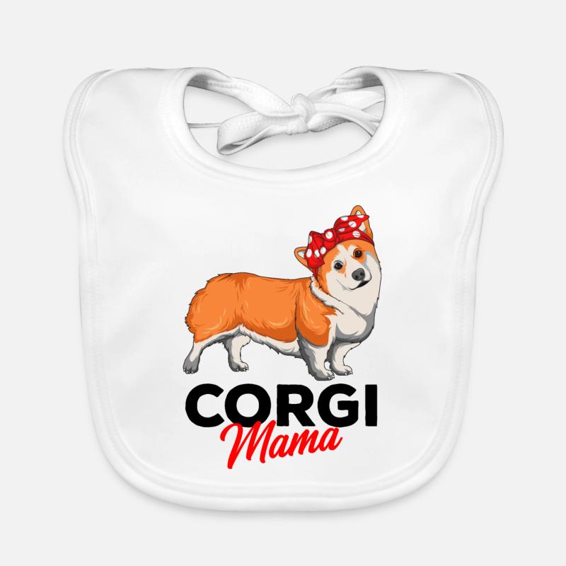 Corgi - Baby Bio-Lätzchen - Weiß