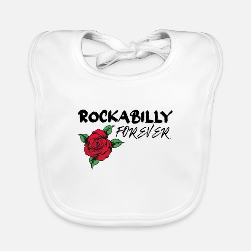 Rockabilly Forever with Rose Gift Organic Baby Bibs
