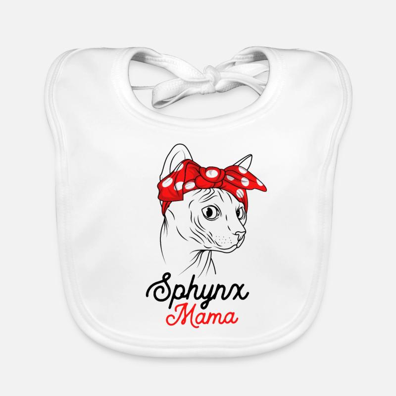 Sphynx Mama Katze Sphinx Nacktkatze Baby Bio-Lätzchen