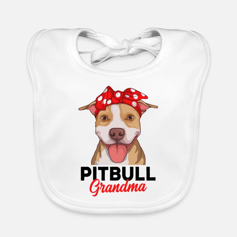 Pitbull - Baby Bio-Lätzchen - Weiß