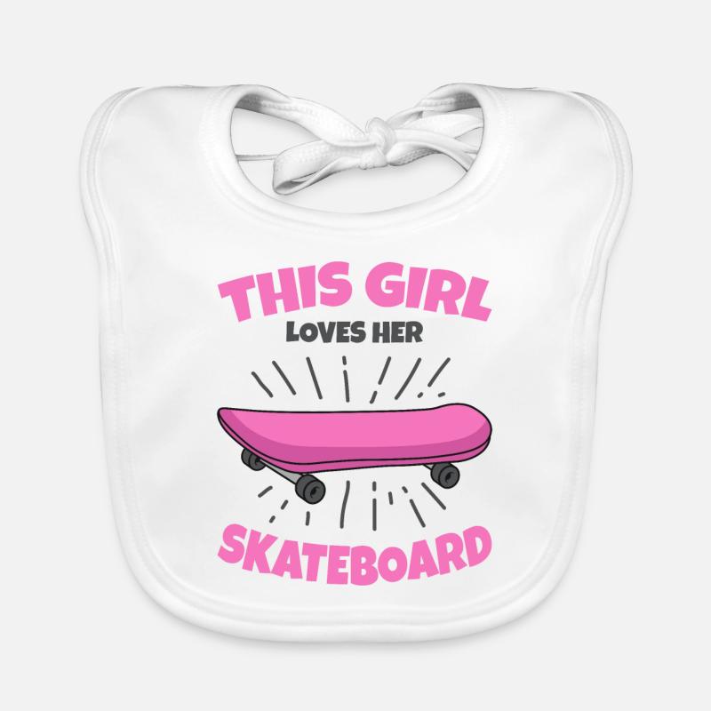 Skateboard Mädchen Baby Bio-Lätzchen
