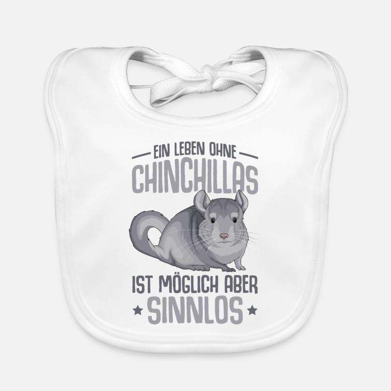 Chinchilla - Baby Bio-Lätzchen - Weiß
