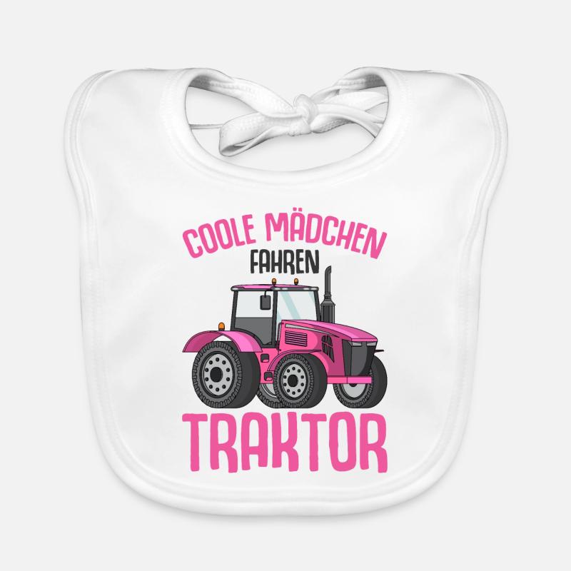 Traktor Mädchen Baby Bio-Lätzchen