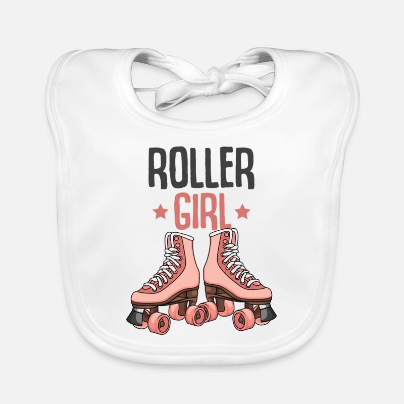Rollschuh Mädchen Baby Bio-Lätzchen