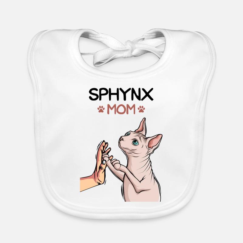 Sphynx Mom Mama Sphinx Katze Nacktkatze Baby Bio-Lätzchen