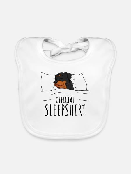 Rottweiler - Bavoir bio Bébé - blanc - Devant