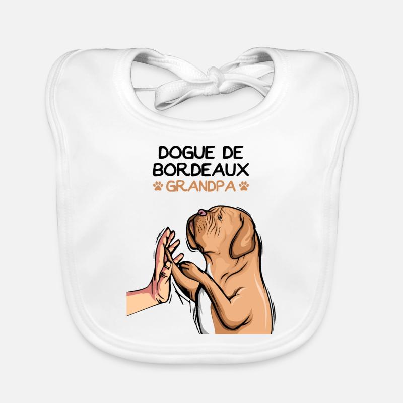Dogue de Bordeaux Hunde Opa Baby Bio-Lätzchen
