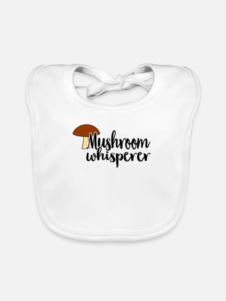 Mushroom Picker Mushroom Mushroom Hunters Mushroom Lovers Mushroom Farm - Organic Baby Bibs - white - Front
