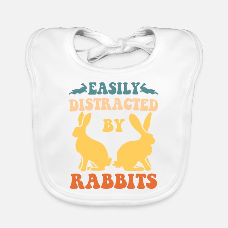 Facilement distrait par les lapins Bavoir bio Bébé