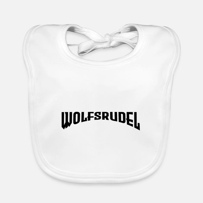 Wolfsrudel Rudel Wolf Schriftzug Baby Bio-Lätzchen