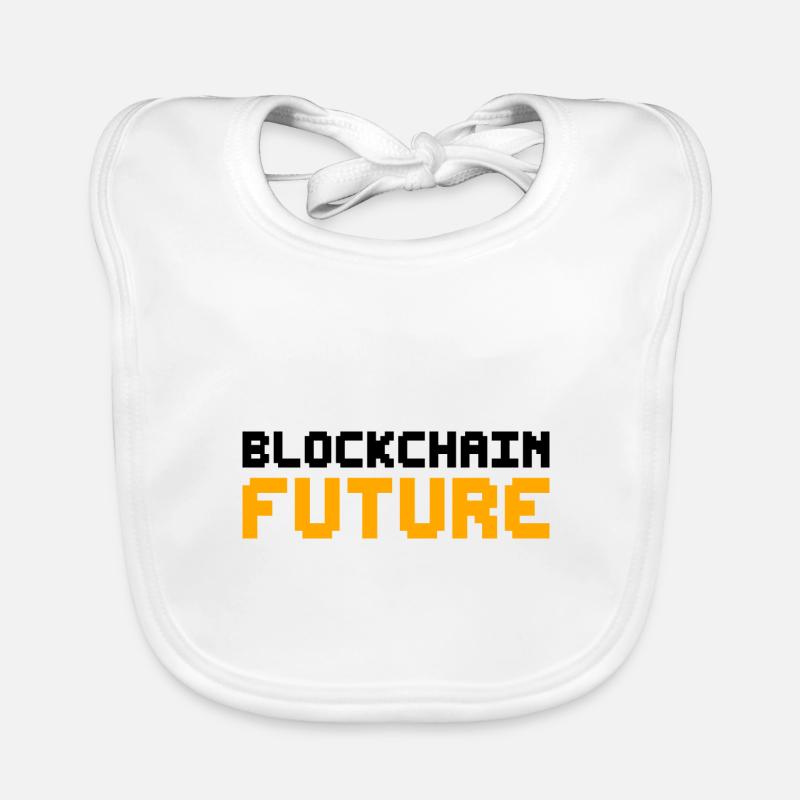 Blockchain Pixel Cryptocurrency Bitcoin Organic Baby Bibs