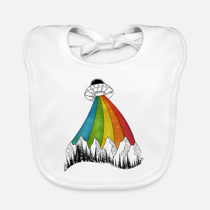 ufo rainbow beam Organic Baby Bibs