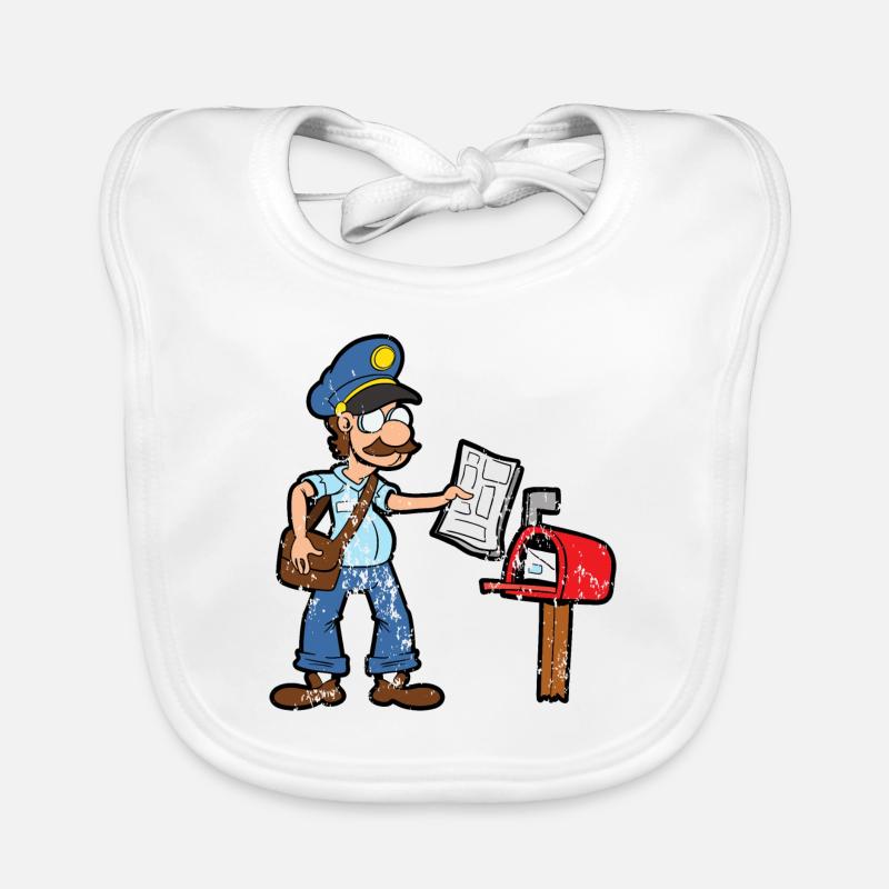 Retro vintage grunge style postman postman Organic Baby Bibs