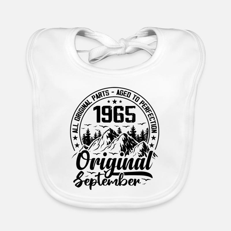 1965 septembre Original 59 Ans cadeau Anniversaire Bavoir bio Bébé
