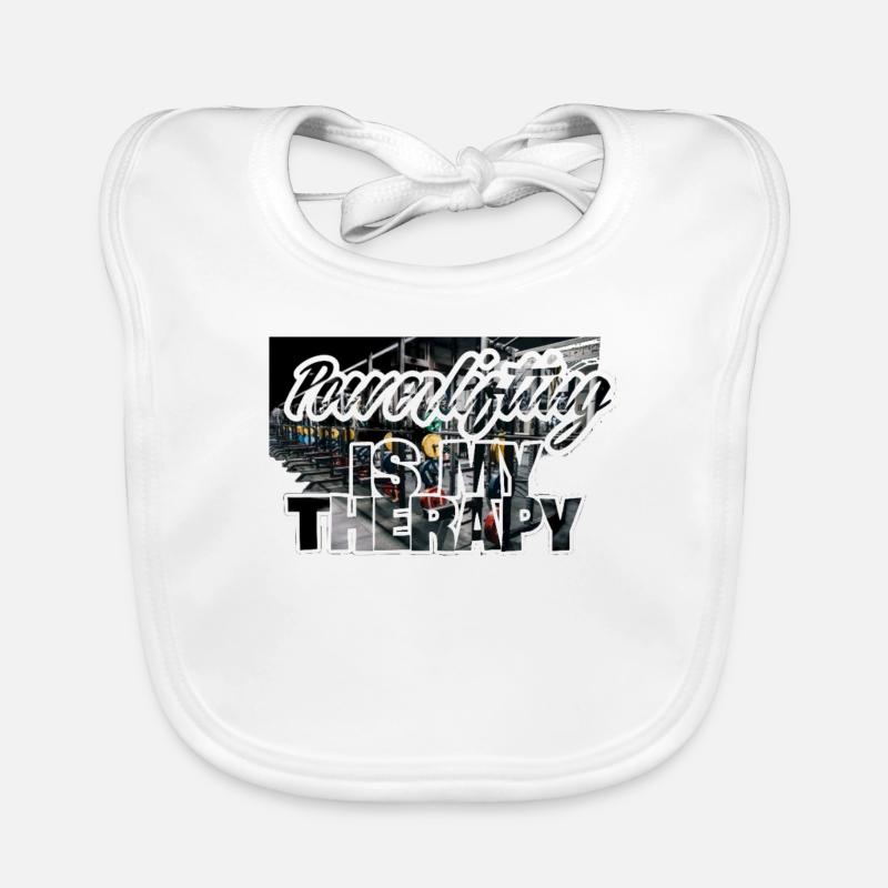 Powerlifting is my therapy Baby Bio-Lätzchen