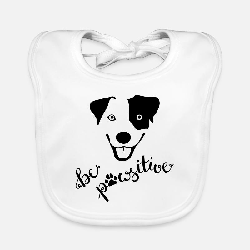 Chien joyeux « be pawsitive » Bavoir bio Bébé