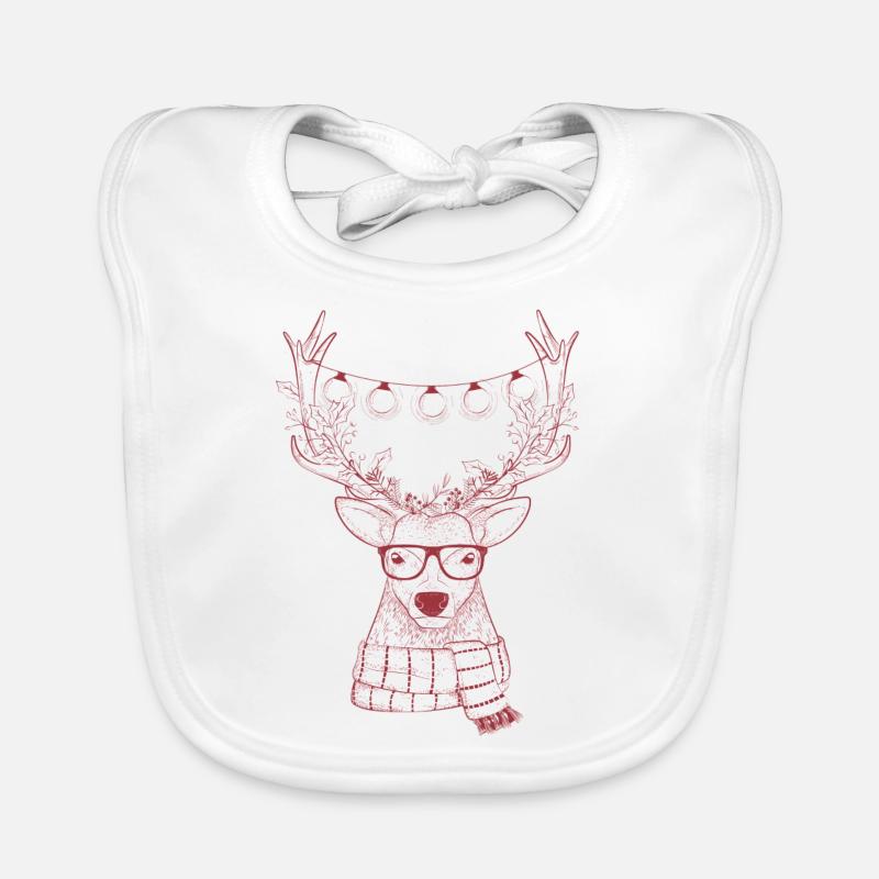 Refroidir Reindeer Conception - Bavoir bio Bébé - blanc