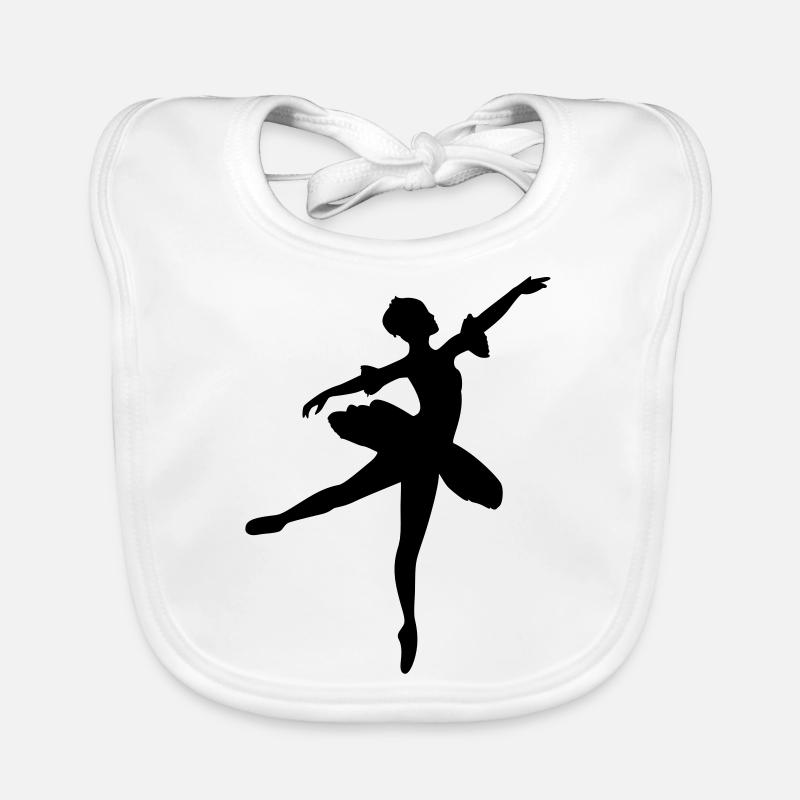 Vector Ballet dancer Silhouette Organic Baby Bibs