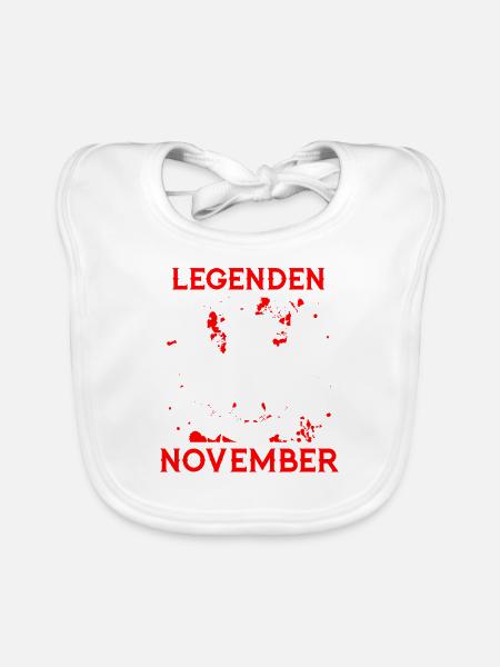 November - Legende - Geburtstag - DE - Baby Bio-Lätzchen - Weiß