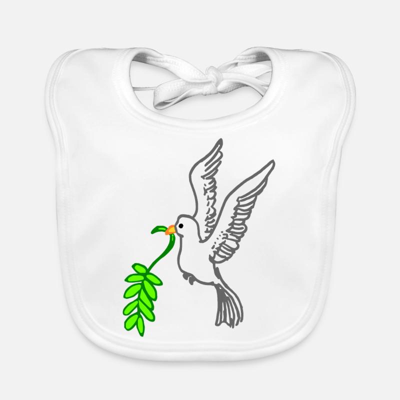 Dove of peace drawn Organic Baby Bibs