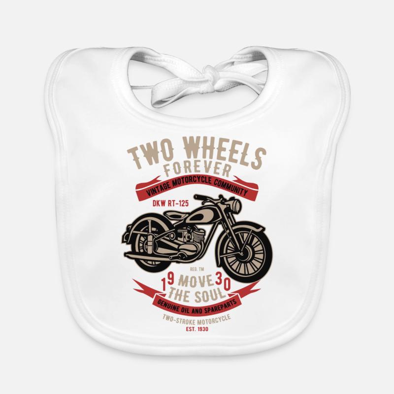 Two Wheels Forever Motorrad Baby Bio-Lätzchen