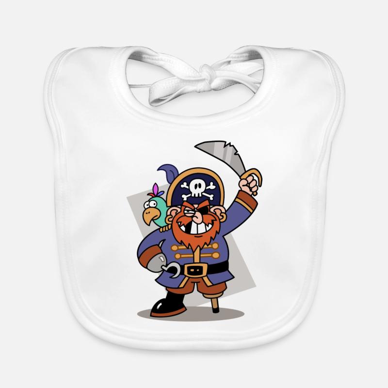 Écart de dent de pirate avec agallo de couleur Bavoir bio Bébé