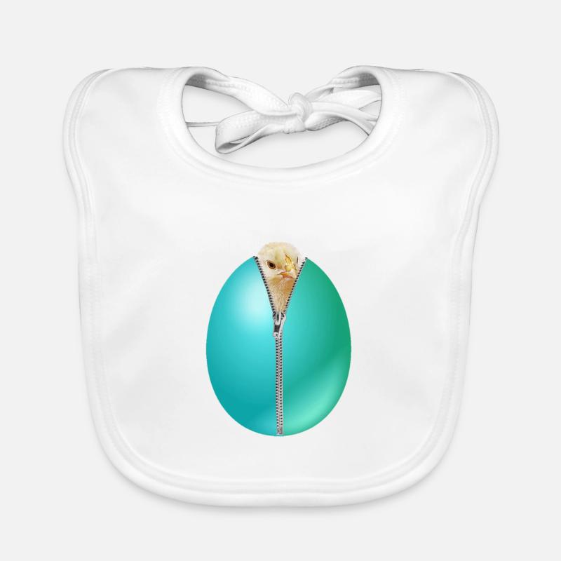 Chick zipper Easter egg gift Organic Baby Bibs